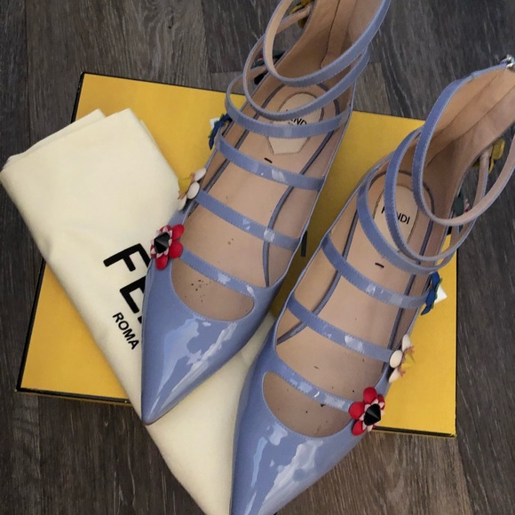 FENDI sz10/40 ballerina flowered flats - Picture 5 of 7